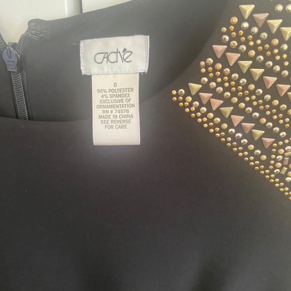 Cache black midi dress with studded detail size 0 - Picture 6 of 6